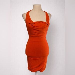 Naked Wardrobe Orange halter style dress